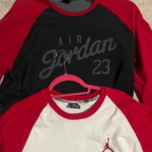 Air Jordan 23 Raglan 3/4 sleeve shirts Red and Black Raglan Shirt